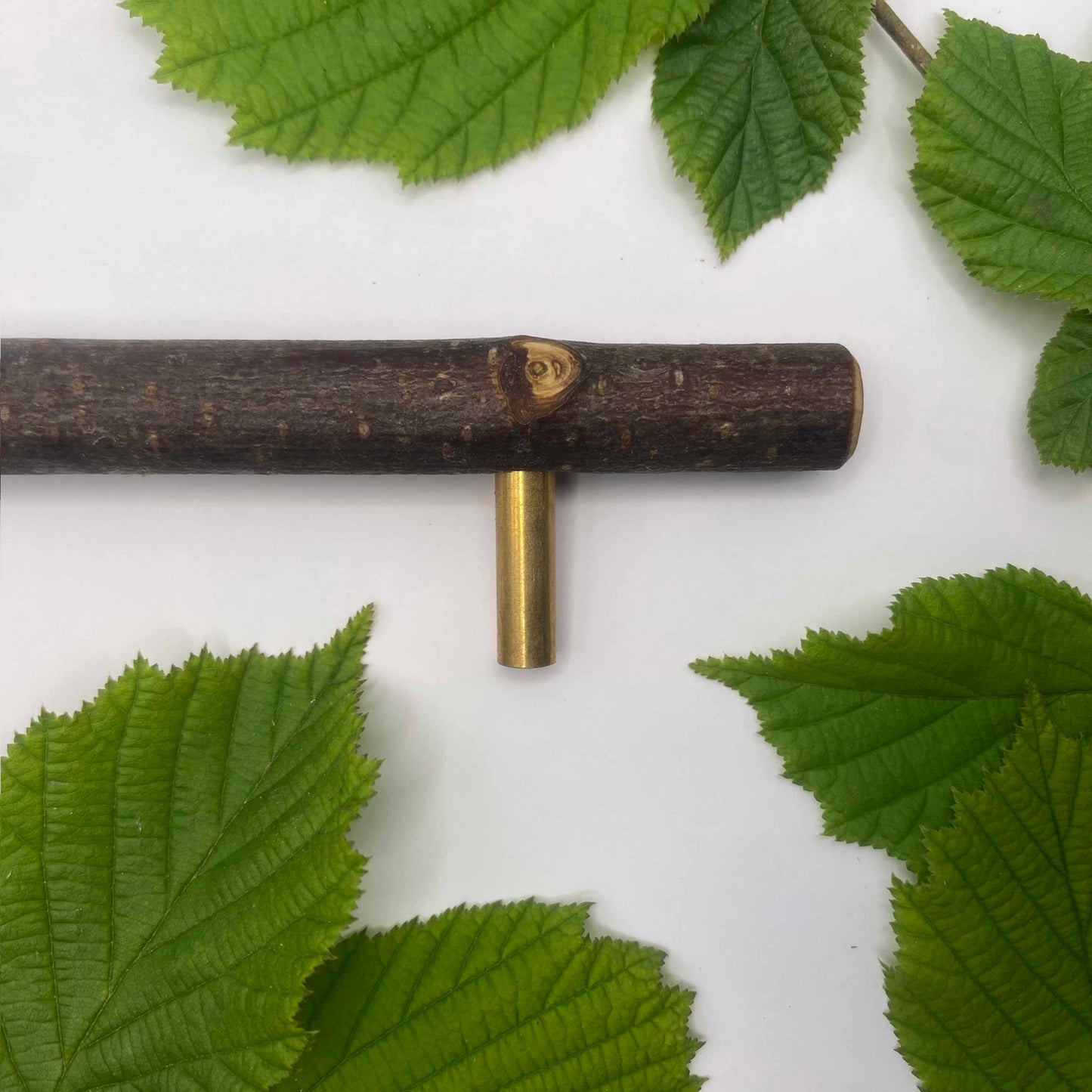 Pull Bar Handle 230 • Hazel & Uncoated Brass • Smooth