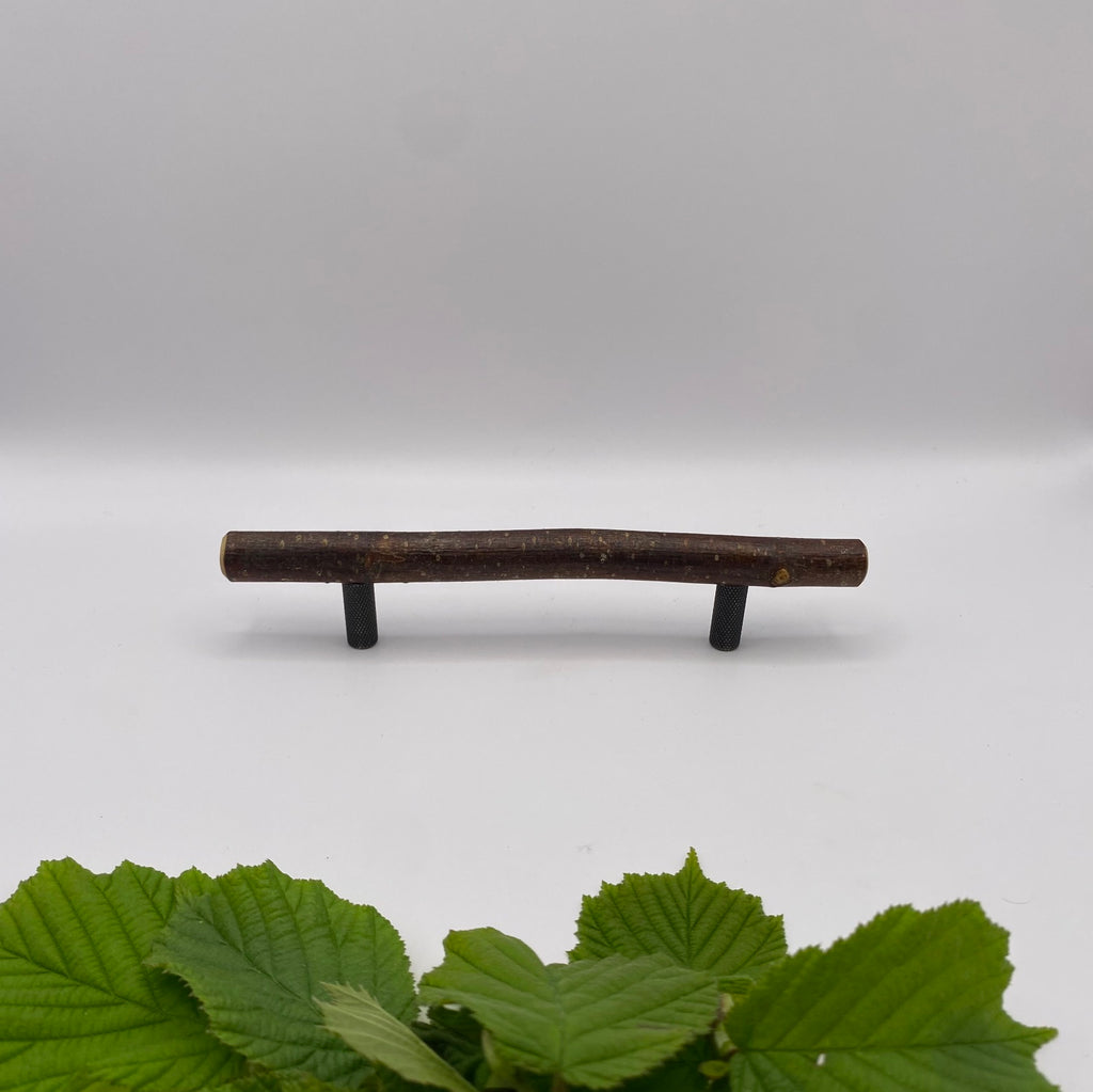 Pull Bar Handle 160 • Hazel & Blackened Stainless Steel • Knurled