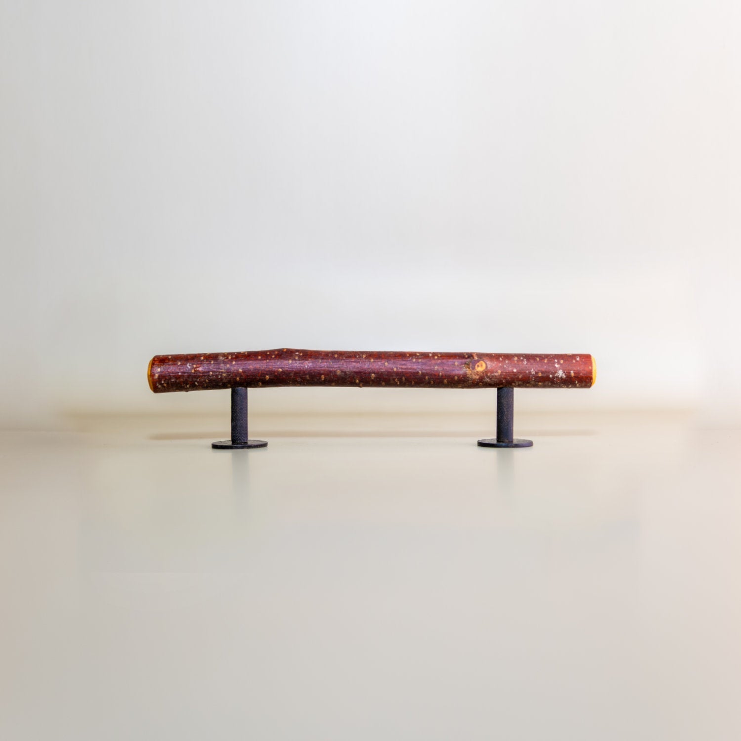 Pull Bar Handle 160 • Hazel & Blackened Brass • Knurled