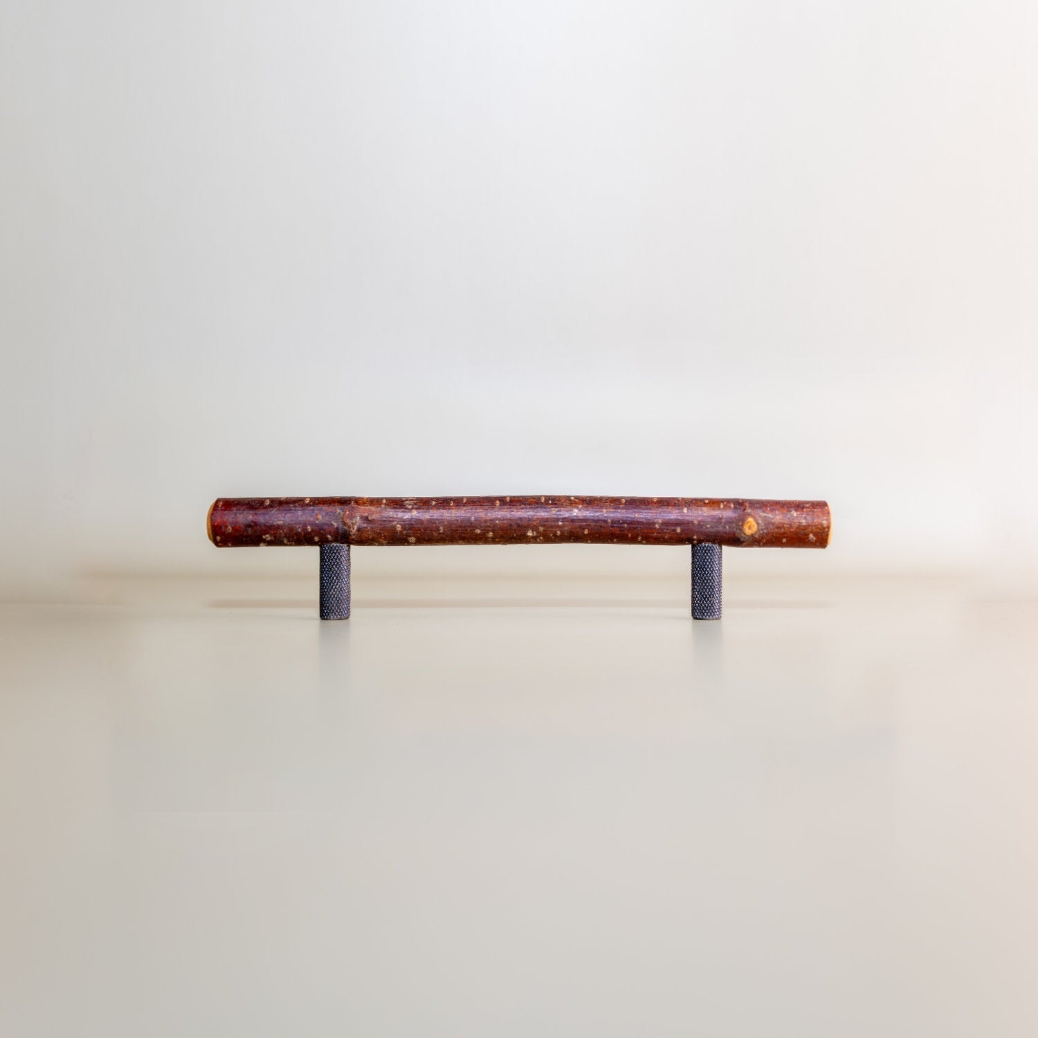 Pull Bar Handle 160 • Hazel & Blackened Stainless Steel • Knurled