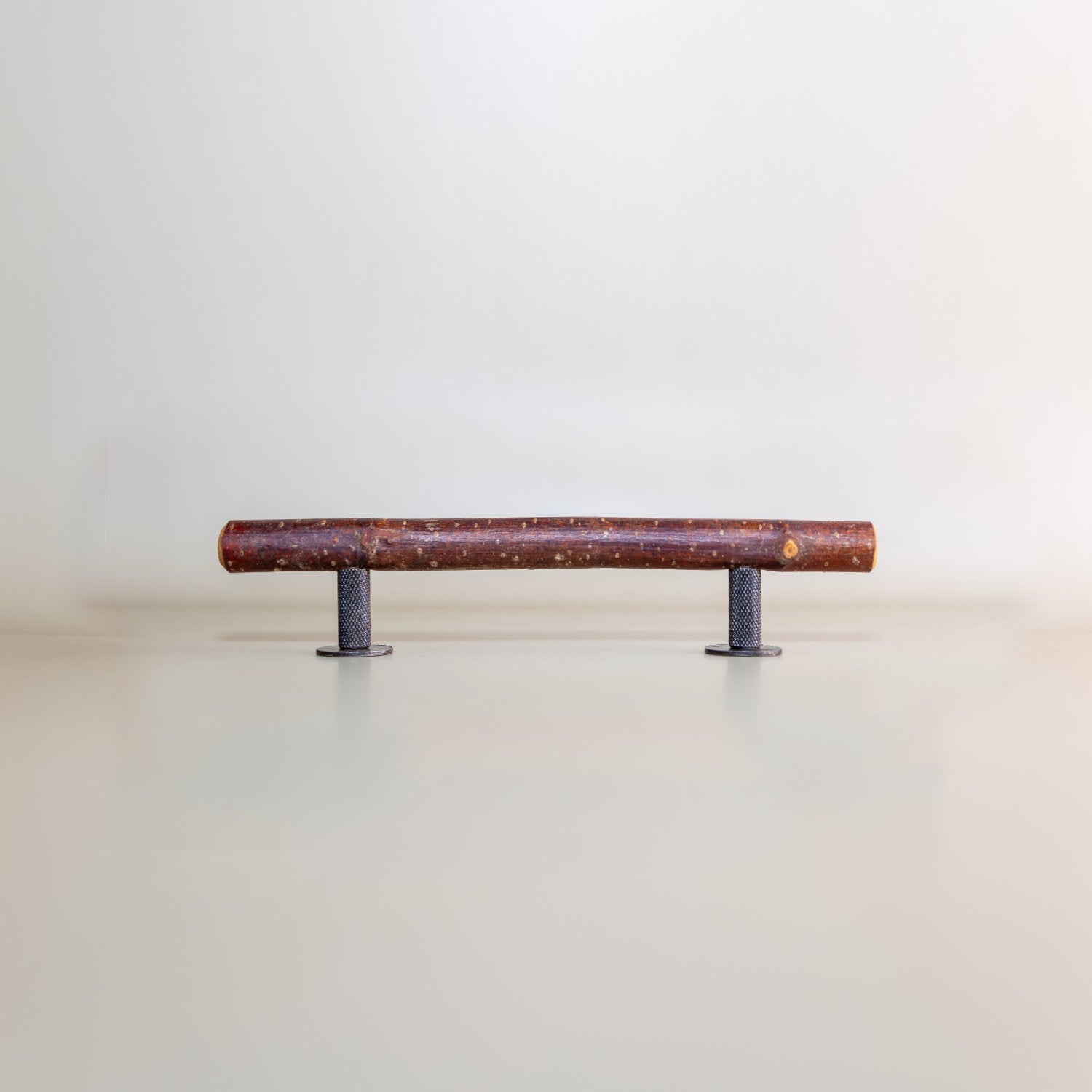 Pull Bar Handle 160 • Hazel & Blackened Stainless Steel • Knurled