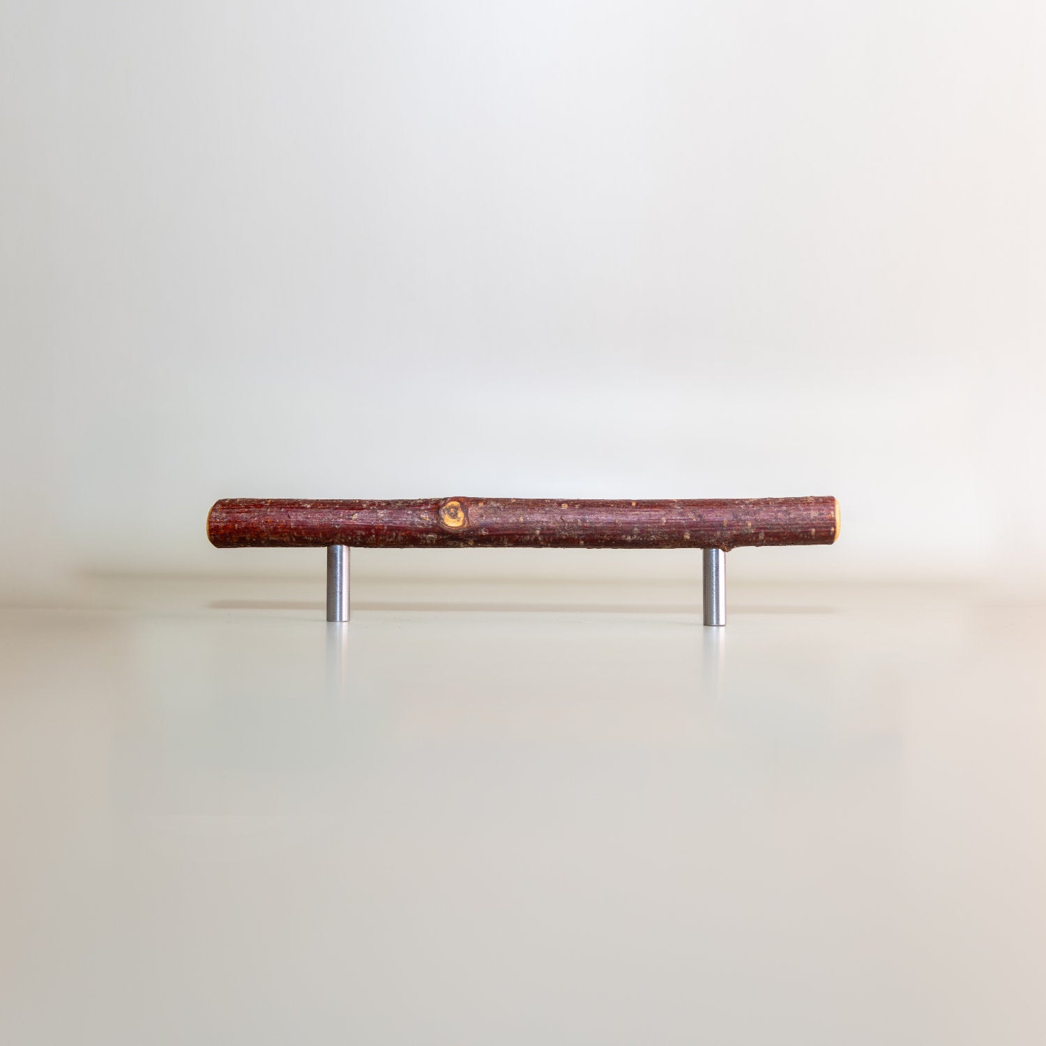 Pull Bar Handle 160 • Hazel & Stainless Steel • Smooth • 6mm