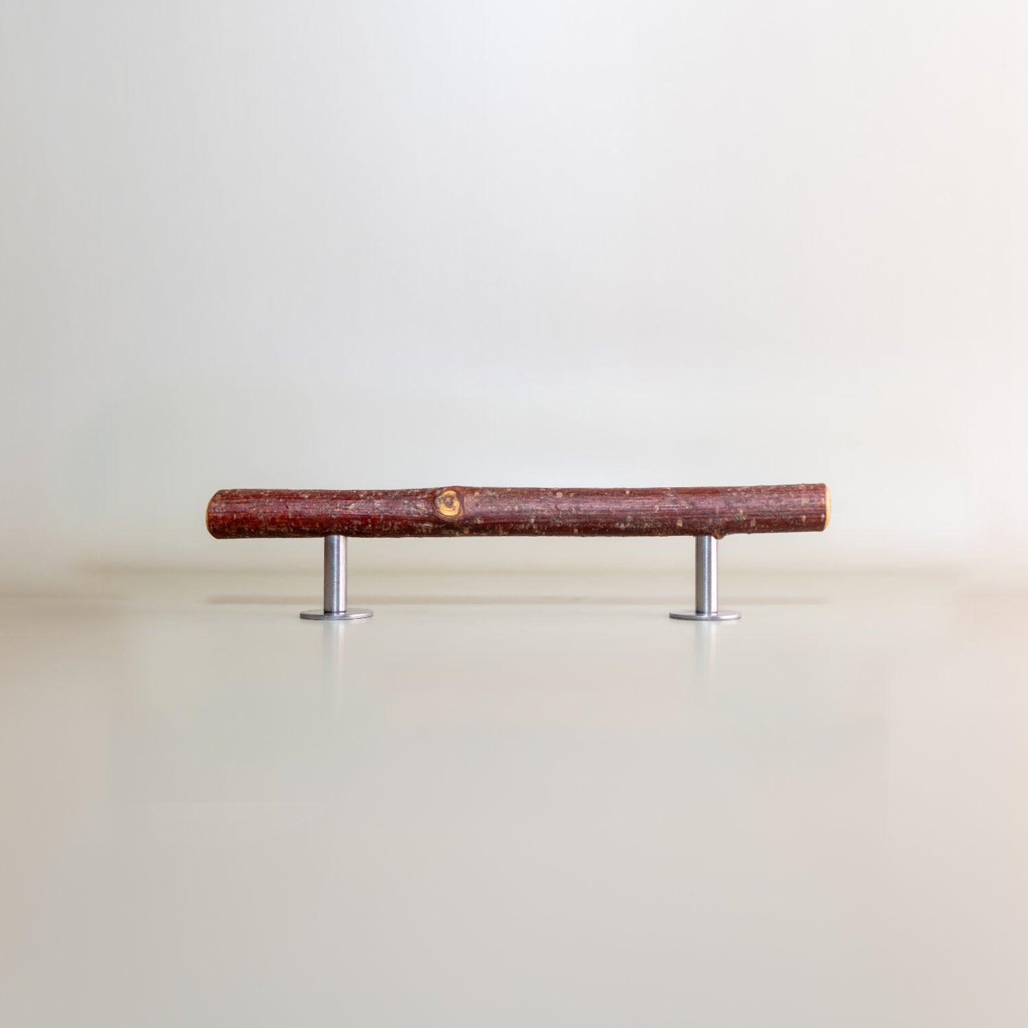 Pull Bar Handle 160 • Hazel & Stainless Steel • Smooth • 6mm