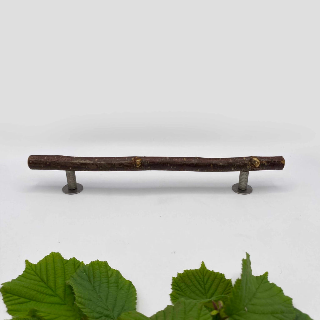 Pull Bar Handle 230 • Hazel & Stainless Steel • Knurled