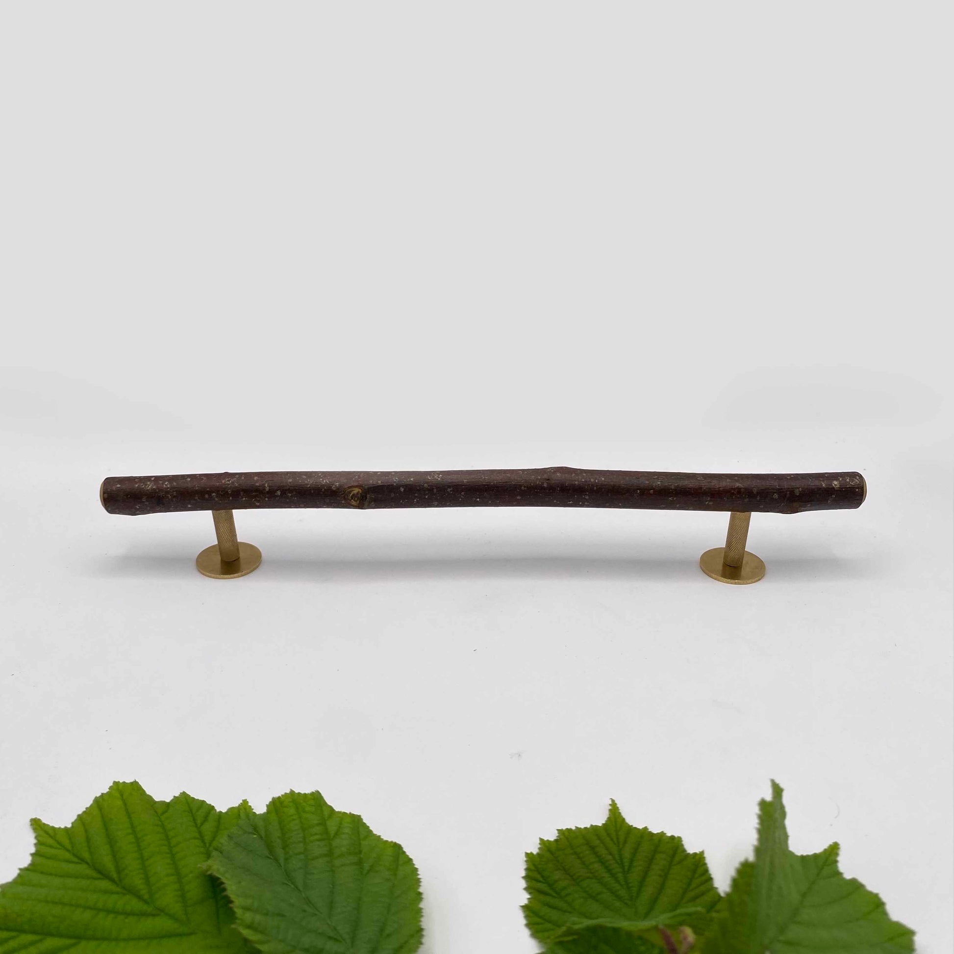 Pull Bar Handle 230 • Hazel & Uncoated Brass • Knurled