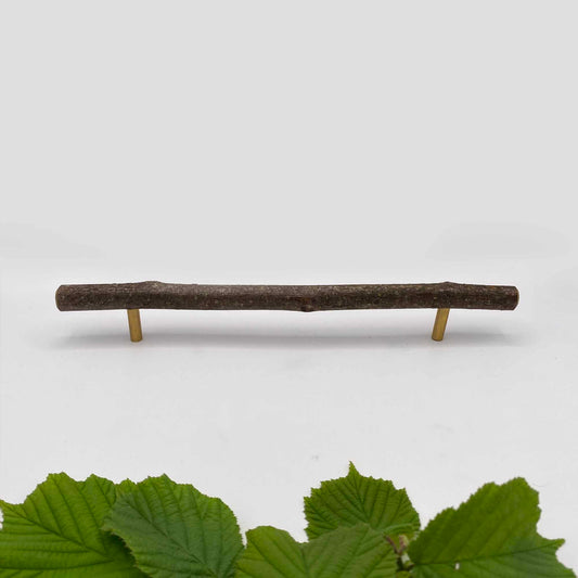 Pull Bar Handle 230 • Hazel & Uncoated Brass • Smooth