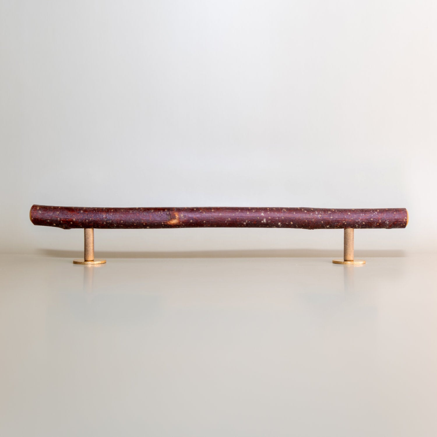 Pull Bar Handle 230 • Hazel & Uncoated Brass • Knurled