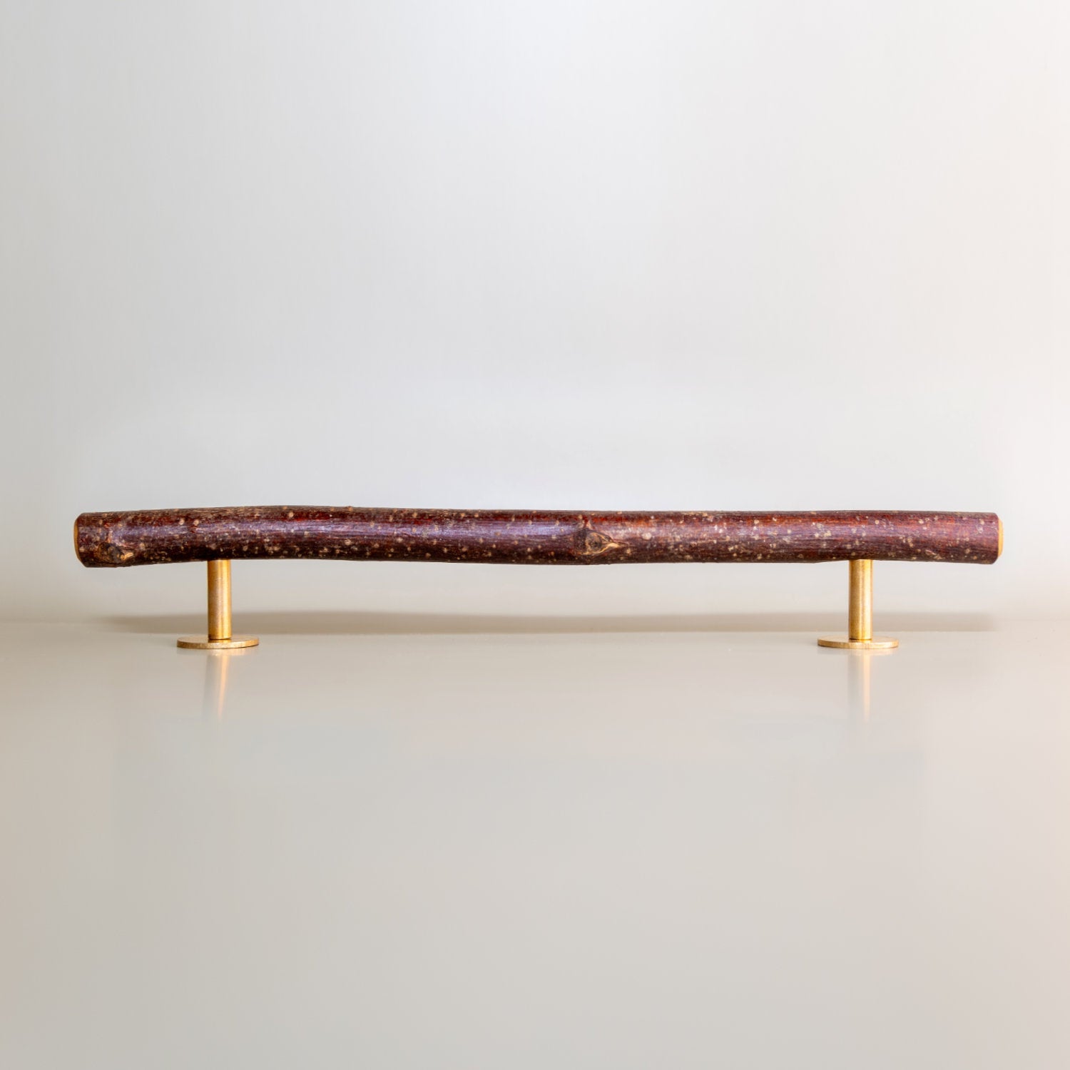 Pull Bar Handle 230 • Hazel & Uncoated Brass • Smooth