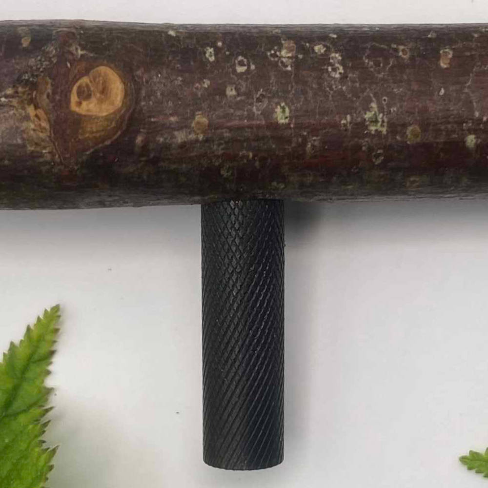 Pull Bar Handle 230 • Hazel & Blackened Brass • Knurled