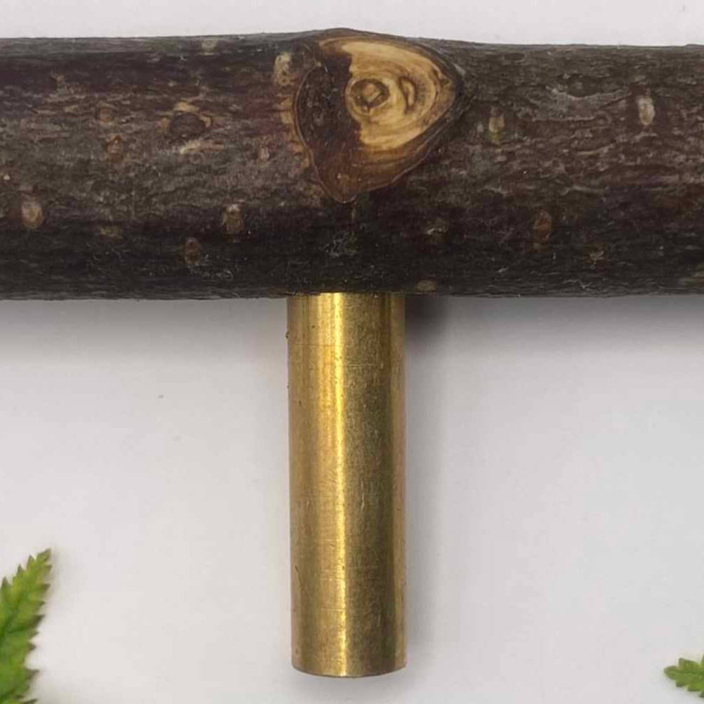 Pull Bar Handle 230 • Hazel & Uncoated Brass • Smooth