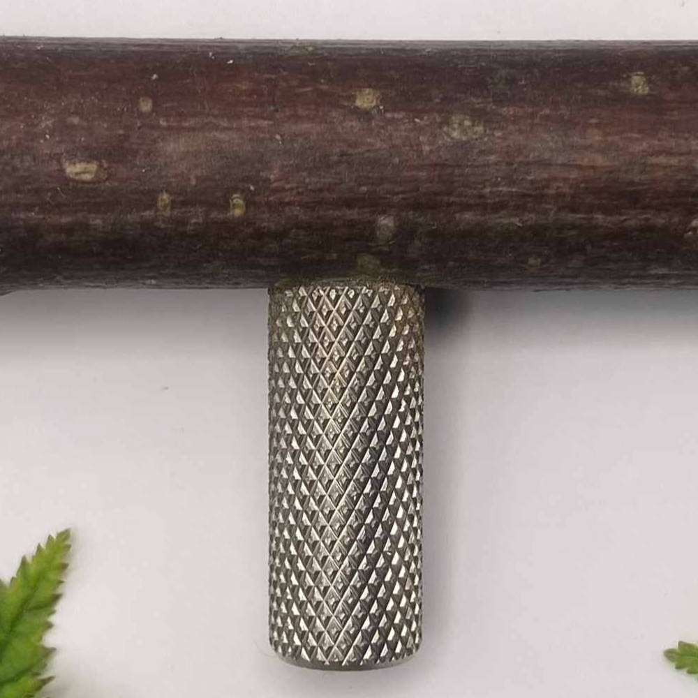 Pull Bar Handle 160 • Hazel & Stainless Steel • Knurled