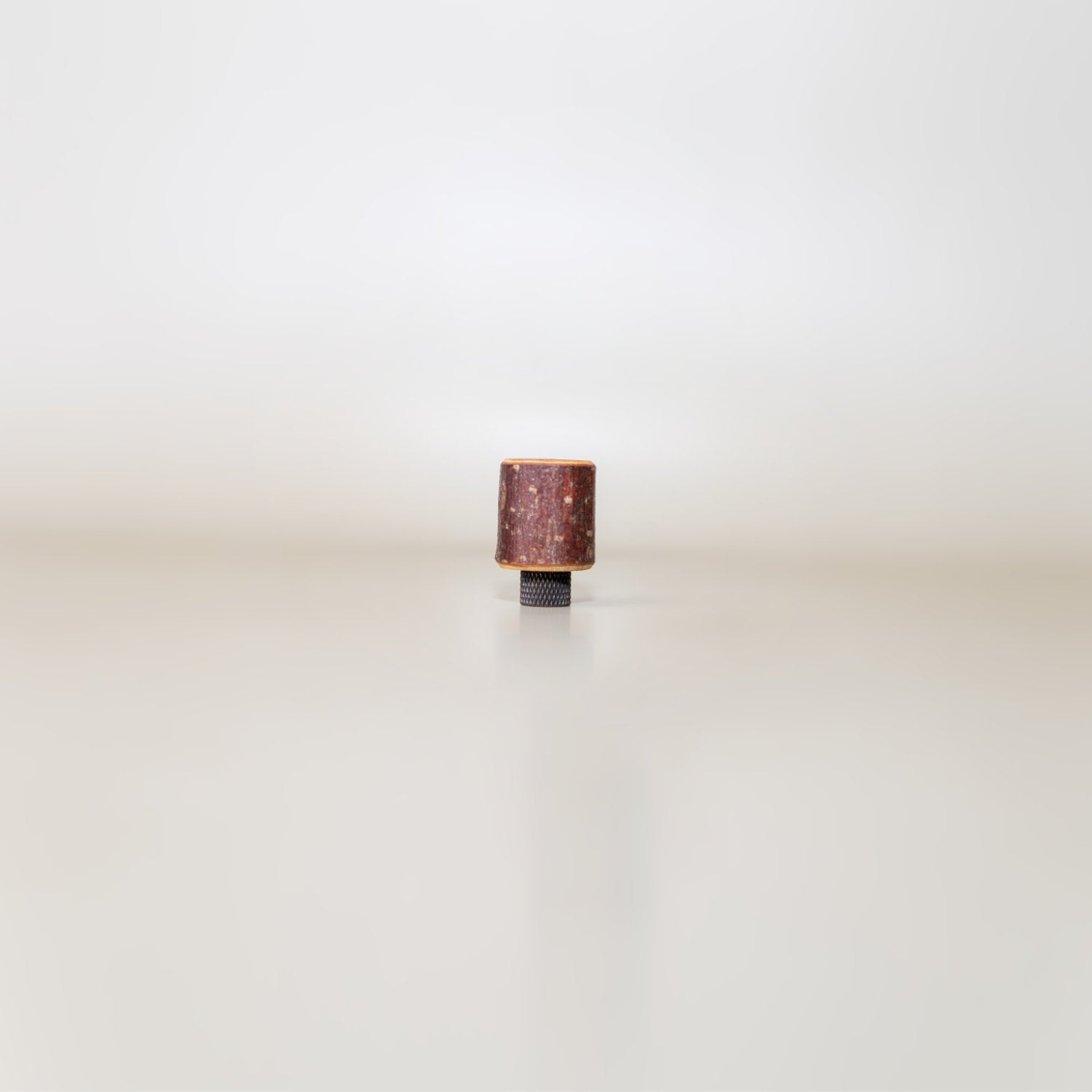 Hazel & Brass Knob • Knurled • Blackened