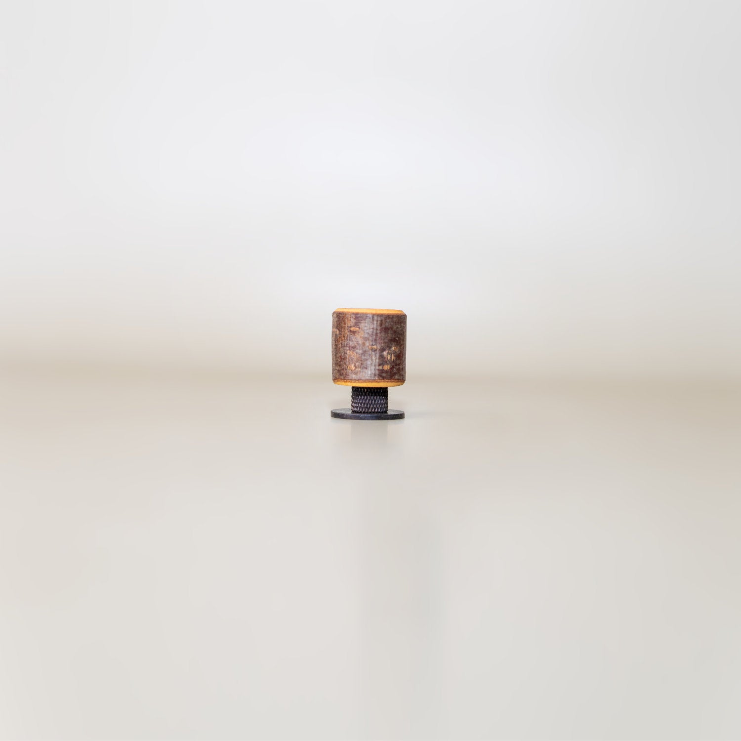 Hazel & Brass Knob • Knurled • Blackened