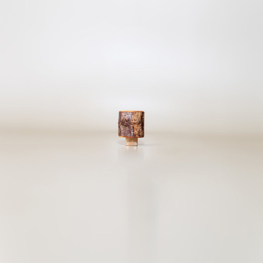 Hazel & Brass Knob • Knurled • Uncoated