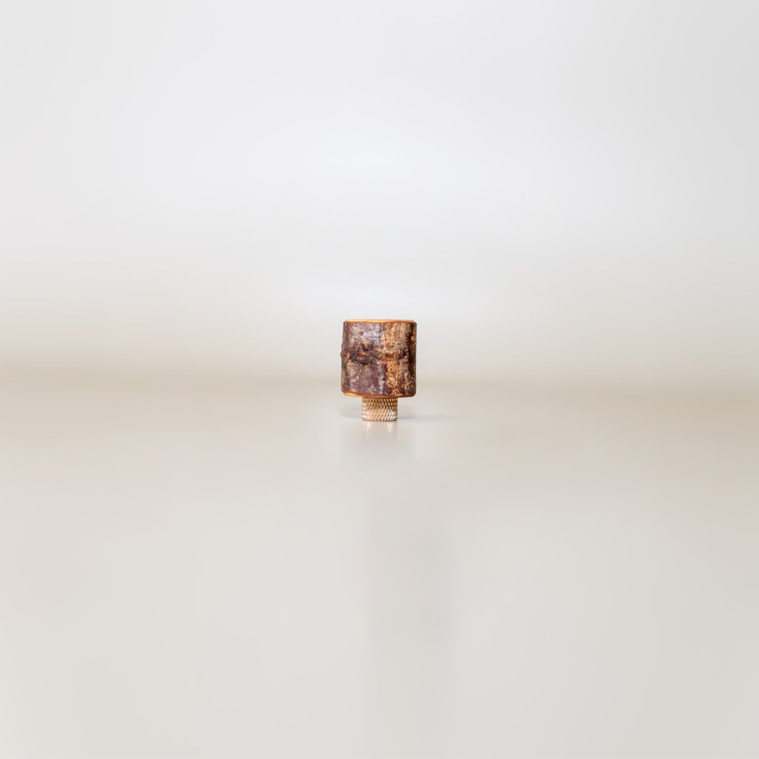 Hazel & Brass Knob • Knurled • Uncoated