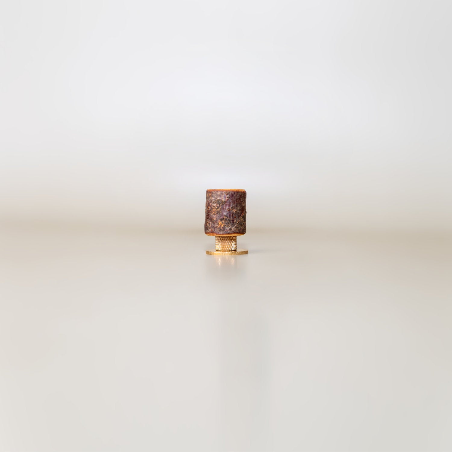 Hazel & Brass Knob • Knurled • Uncoated