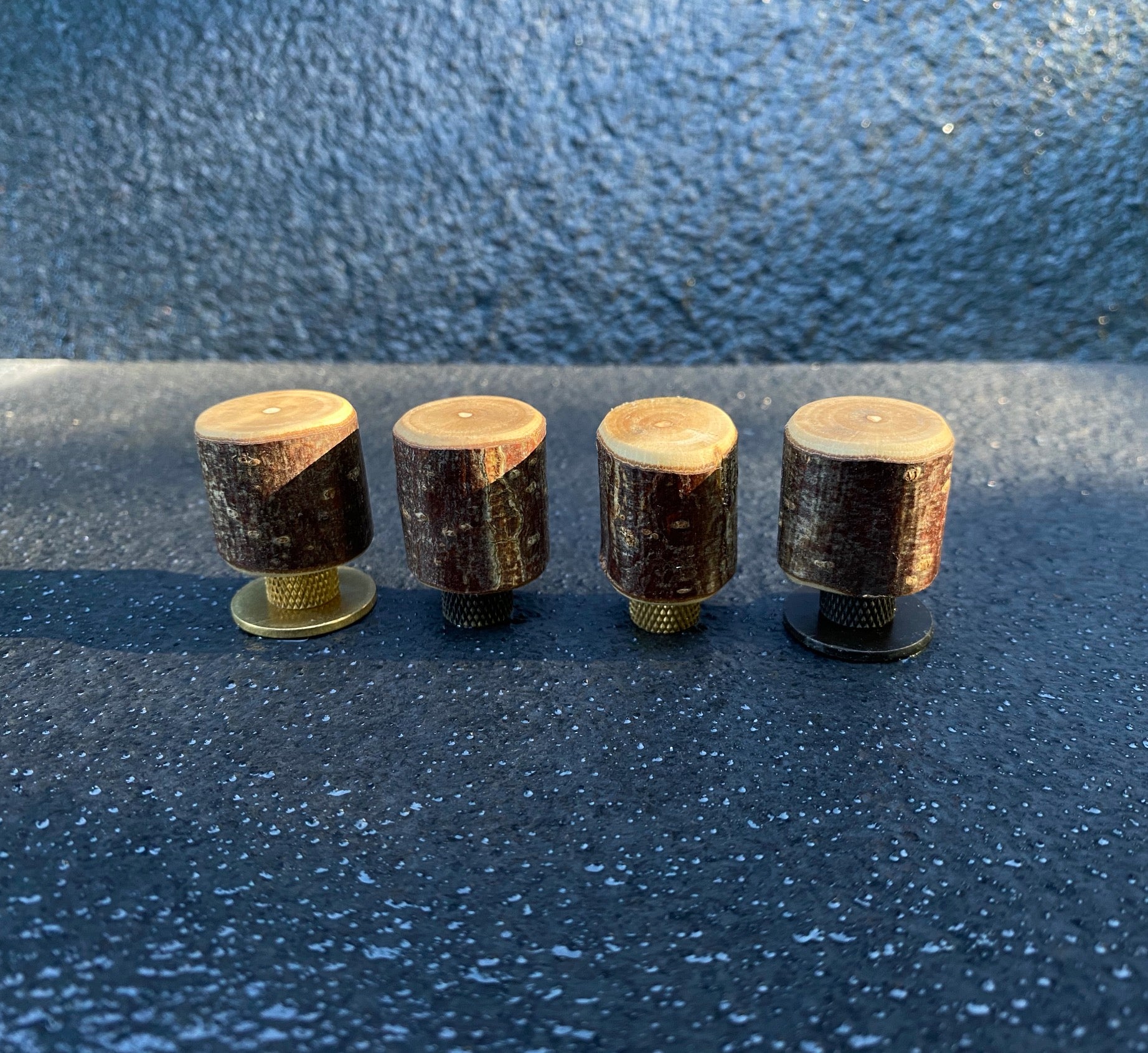 Hazel & Brass Knob • Knurled • Uncoated