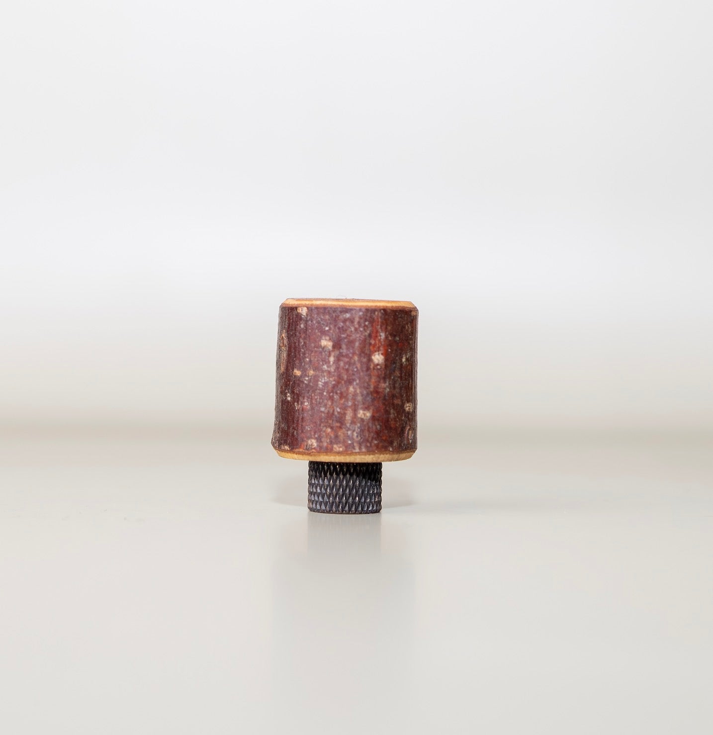 Hazel & Brass Knob • Knurled • Blackened