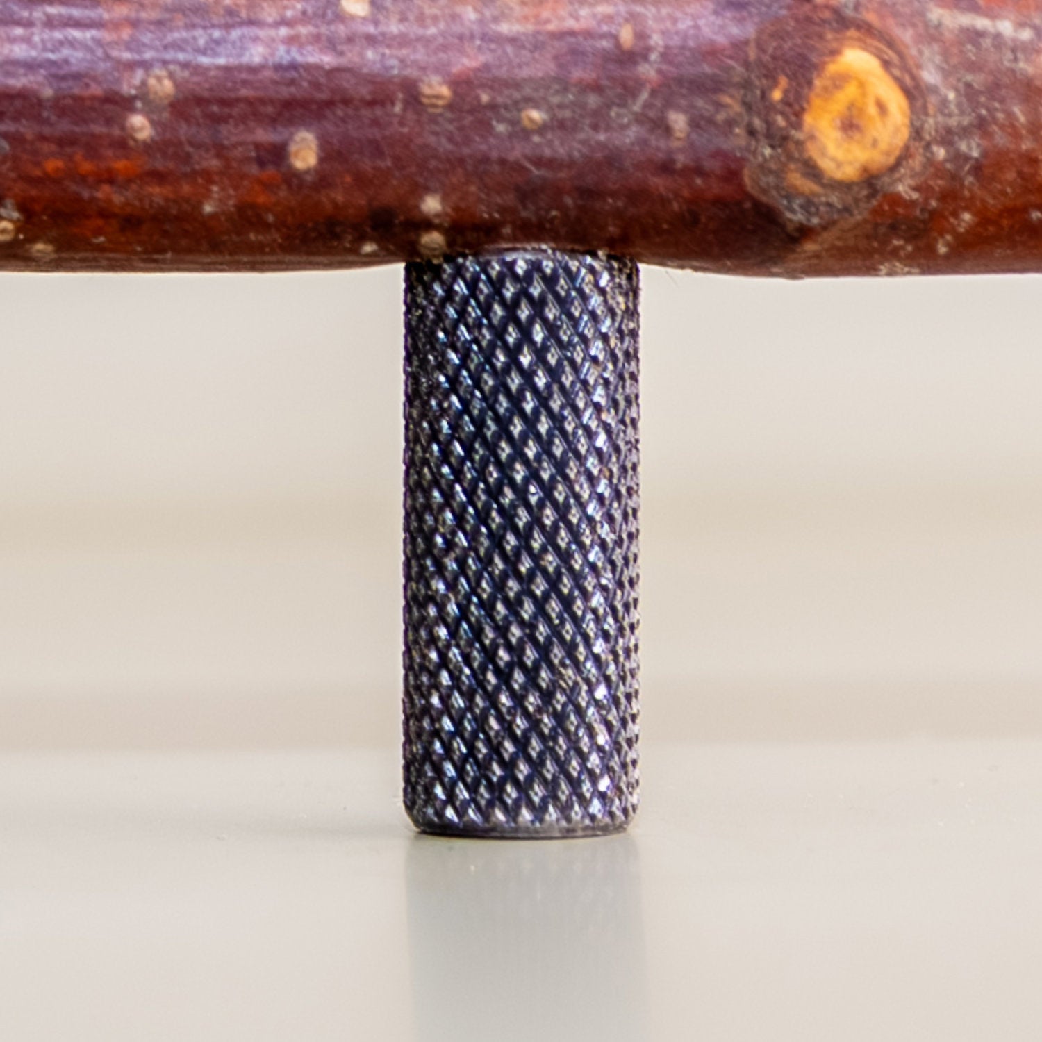 Pull Bar Handle 160 • Hazel & Blackened Stainless Steel • Knurled